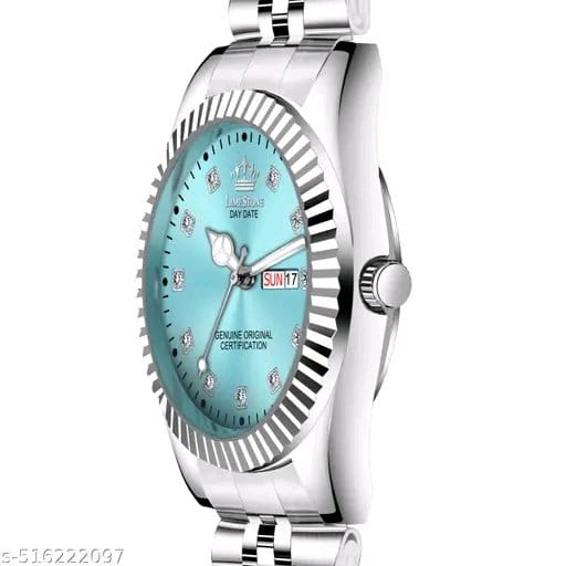 LIMESTONE Premium Silver Men’s Watch – White Dial, Day & Date Display with Stainless Steel Strap - Image 3